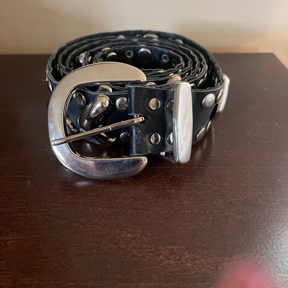 Handmade Genuine Leather Silver Studded Belt - Picture 4 of 9